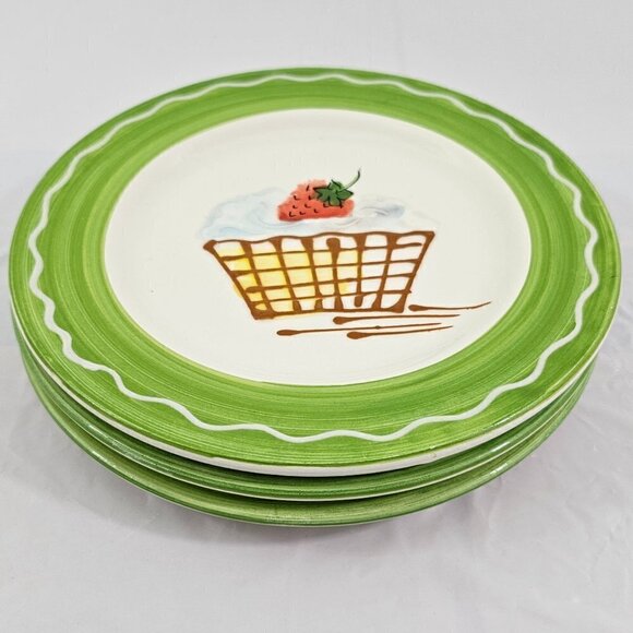 Sonoma Home Goods Strawberry Luncheon Dessert Plates Made in Italy – Set of 3 - Picture 11 of 15